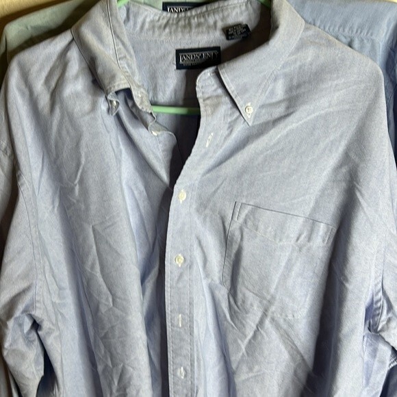 Lands End - Cotton Blue Shirt - Men's Lot of 4 - 3: 18 1/2 -36 & 1: 18 1/2 - 37 - Picture 11 of 16